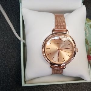 Laura Ashley rose gold mesh watch
